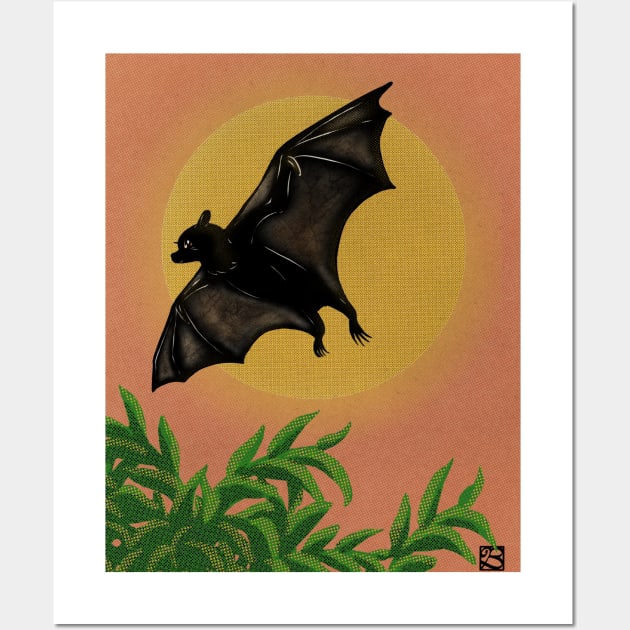 Sunset and Pteropus Wall Art by BATKEI